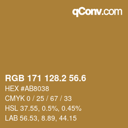 カラーコード: RGB 171 128.2 56.6 | qconv.com