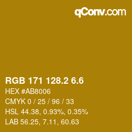 カラーコード: RGB 171 128.2 6.6 | qconv.com