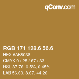 カラーコード: RGB 171 128.6 56.6 | qconv.com
