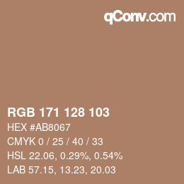 カラーコード: RGB 171 128 103 | qconv.com
