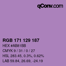 Código de color: RGB 171 129 187 | qconv.com