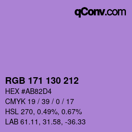 Código de color: RGB 171 130 212 | qconv.com