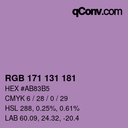 Color code: RGB 171 131 181 | qconv.com