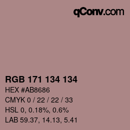 Color code: RGB 171 134 134 | qconv.com