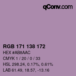 Color code: RGB 171 138 172 | qconv.com