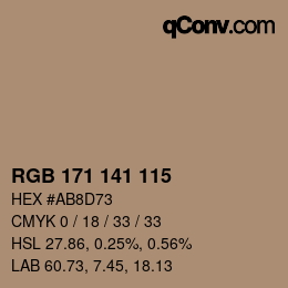 Código de color: RGB 171 141 115 | qconv.com