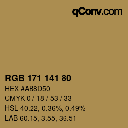 Farbcode: RGB 171 141 80 | qconv.com