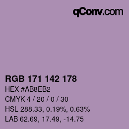 カラーコード: RGB 171 142 178 | qconv.com