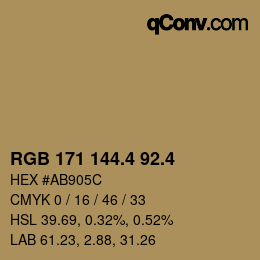 カラーコード: RGB 171 144.4 92.4 | qconv.com