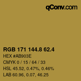 カラーコード: RGB 171 144.8 62.4 | qconv.com