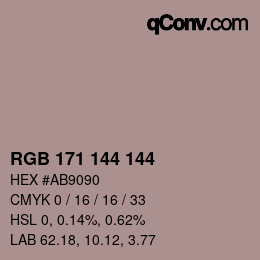 Color code: RGB 171 144 144 | qconv.com