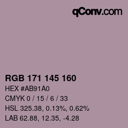 Color code: RGB 171 145 160 | qconv.com