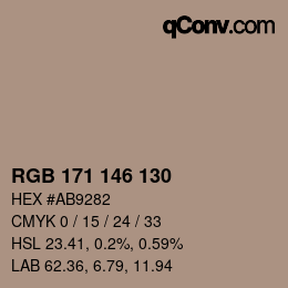 Farbcode: RGB 171 146 130 | qconv.com