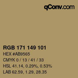 Farbcode: RGB 171 149 101 | qconv.com