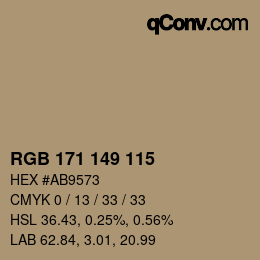 Farbcode: RGB 171 149 115 | qconv.com