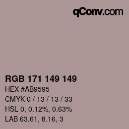 カラーコード: RGB 171 149 149 | qconv.com