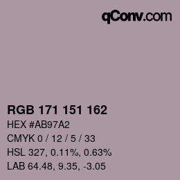 Color code: RGB 171 151 162 | qconv.com