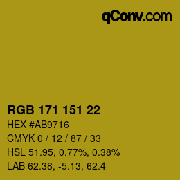 Color code: RGB 171 151 22 | qconv.com