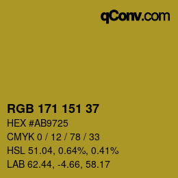 Código de color: RGB 171 151 37 | qconv.com