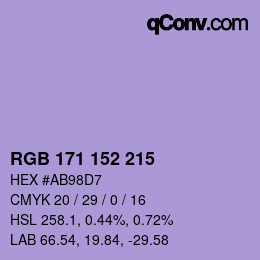 カラーコード: RGB 171 152 215 | qconv.com