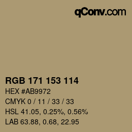 Color code: RGB 171 153 114 | qconv.com