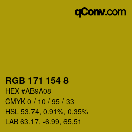 カラーコード: RGB 171 154 8 | qconv.com