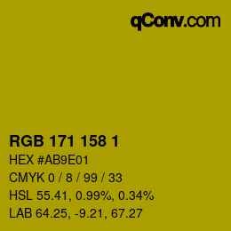 カラーコード: RGB 171 158 1 | qconv.com