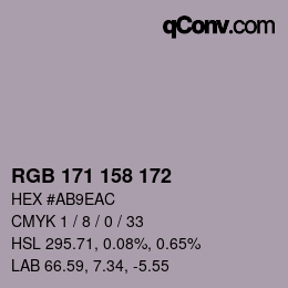 カラーコード: RGB 171 158 172 | qconv.com