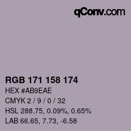 颜色代码: RGB 171 158 174 | qconv.com