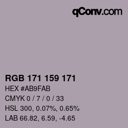 Color code: RGB 171 159 171 | qconv.com