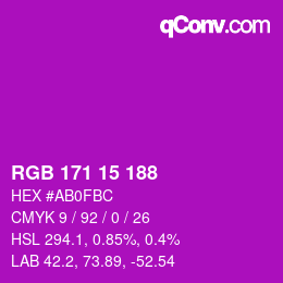 カラーコード: RGB 171 15 188 | qconv.com