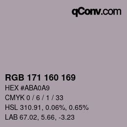 Color code: RGB 171 160 169 | qconv.com