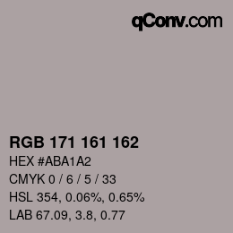 カラーコード: RGB 171 161 162 | qconv.com