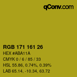 Color code: RGB 171 161 26 | qconv.com