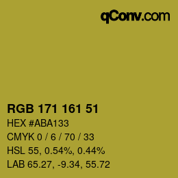 Color code: RGB 171 161 51 | qconv.com