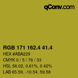 カラーコード: RGB 171 162.4 41.4 | qconv.com