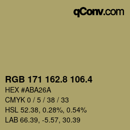 カラーコード: RGB 171 162.8 106.4 | qconv.com