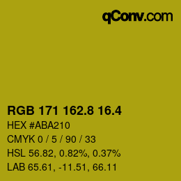 カラーコード: RGB 171 162.8 16.4 | qconv.com