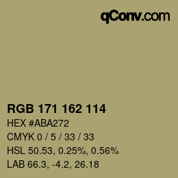 Farbcode: RGB 171 162 114 | qconv.com