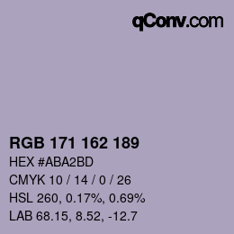 カラーコード: RGB 171 162 189 | qconv.com