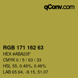 Color code: RGB 171 162 63 | qconv.com