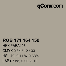 Farbcode: RGB 171 164 150 | qconv.com