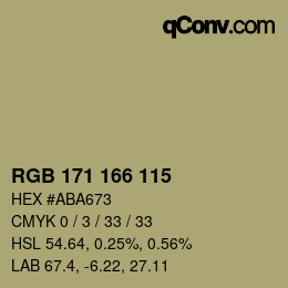 Código de color: RGB 171 166 115 | qconv.com