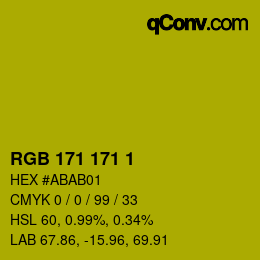 Color code: RGB 171 171 1 | qconv.com