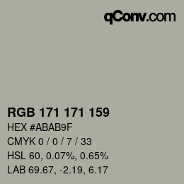 Color code: RGB 171 171 159 | qconv.com