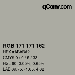 Color code: RGB 171 171 162 | qconv.com