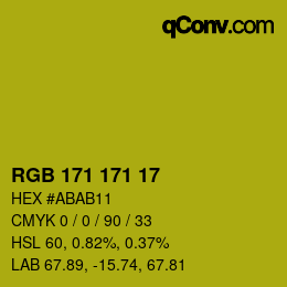 Color code: RGB 171 171 17 | qconv.com