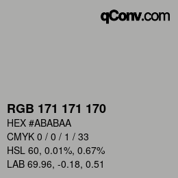 Color code: RGB 171 171 170 | qconv.com