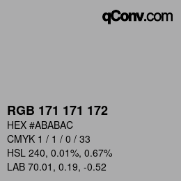 Color code: RGB 171 171 172 | qconv.com