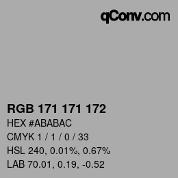 Código de color: RGB 171 171 172 | qconv.com